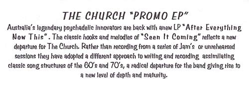 The Church - After Everything Now This Promo EP Label