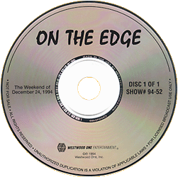 Westwood One On The Edge - Best of 1994 In-Studio Performances Show #94-52 - Picture of Disc