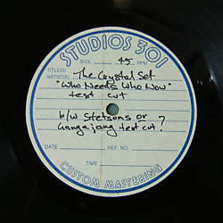The Crystal Set - Who Needs Who Now 12" Acetate Label